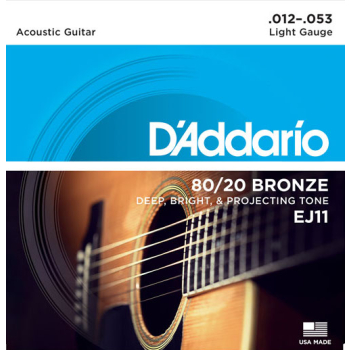 D'ADDARIO EJ11 80/20 BRONZE 12-53 - struny do gitary akustycznej